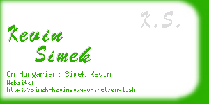 kevin simek business card